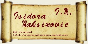 Isidora Maksimović vizit kartica